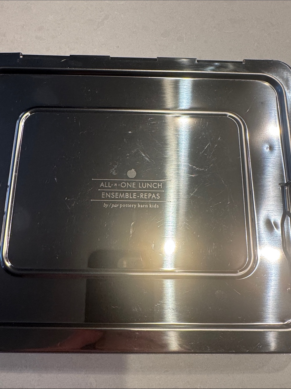 Pottery Barn Kids Silver Stainless Steel Lunch Tray Lid